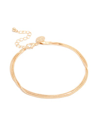 Gold Triple Layered Simple Anklet - link has visual effect only