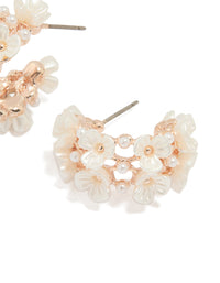 Rose Gold Dainty Multi Flower Hoop Earrings - link has visual effect only