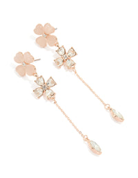 Rose Gold Double Flower Drop Earrings - link has visual effect only
