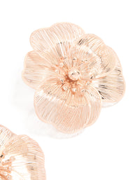 Rose Gold Mesh Flower Large Stud Earrings - link has visual effect only