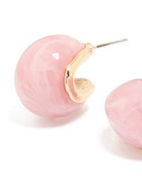 Rose Gold Pink Acrylic Bubble Large Stud Earrings - link has visual effect only