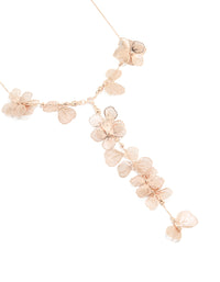 Rose Gold Molten Flower Y-Necklace - link has visual effect only