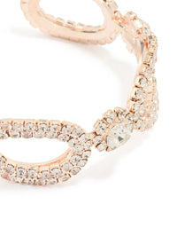 Rose Gold Diamante Open Wrist Cuff - link has visual effect only