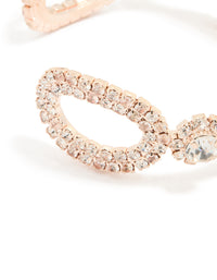 Rose Gold Diamante Open Wrist Cuff - link has visual effect only