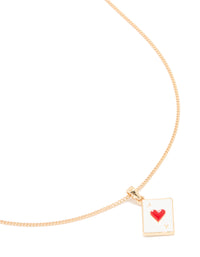 Gold Heart Card Mini Pendant Necklace - link has visual effect only