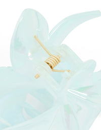 Iridescent Blue Pearlised Tropical Claw Clip - link has visual effect only