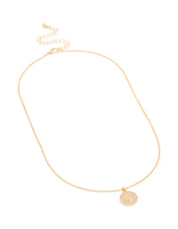 Gold Plated Cubic Zirconia Circle Letter C Pendant Necklace - link has visual effect only