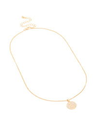 Gold Plated Cubic Zirconia Circle Letter L Pendant Necklace - link has visual effect only