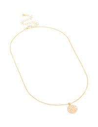 Gold Plated Cubic Zirconia Circle Letter M Pendant Necklace - link has visual effect only