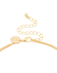 Gold Plated Cubic Zirconia Cross Letter A Layered Necklace - link has visual effect only