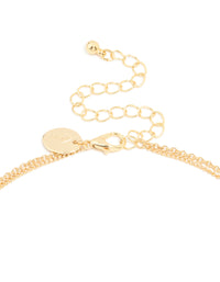Gold Plated Cubic Zirconia Cross Letter C Layered Necklace - link has visual effect only