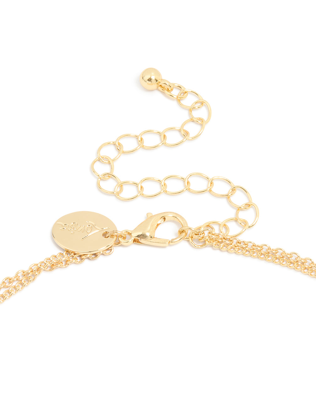 Gold Plated Cubic Zirconia Cross Letter J Layered Necklace