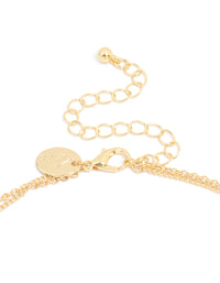 Gold Plated Cubic Zirconia Cross Letter J Layered Necklace - link has visual effect only