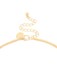 Gold Plated Cubic Zirconia Cross Letter S Layered Necklace - link has visual effect only