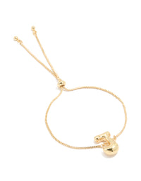 Gold Plated Bubble Letter J Toggle Bracelet - link has visual effect only