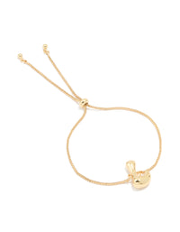 Gold Plated Bubble Letter L Toggle Bracelet - link has visual effect only