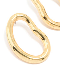 Gold Plated Organic Open Oval Stud Earrings - link has visual effect only