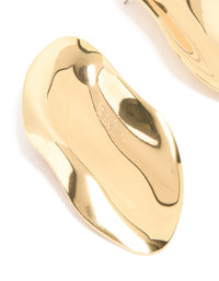 Gold Plated Large Oval Wrapped Organic Earrings - link has visual effect only