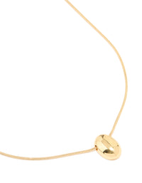 Gold Plated Snake Chain Small Oval Pendant Necklace - link has visual effect only