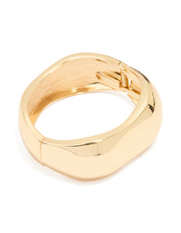 Gold Plated Chunky Hinged Molten Bangle - link has visual effect only