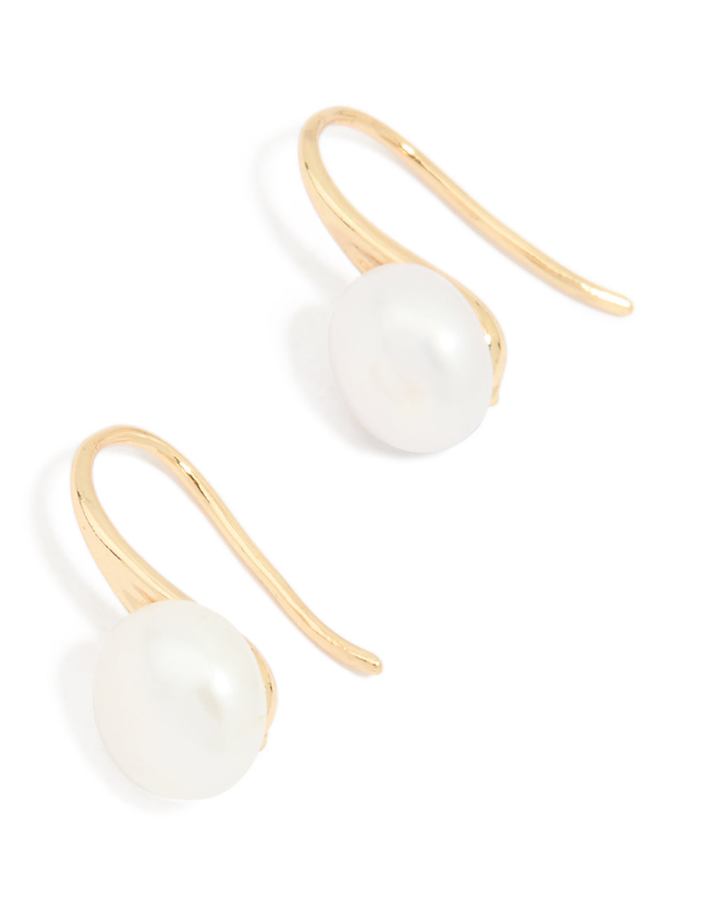 Gold Plated Freshwater Pearl Small Hook Earrings