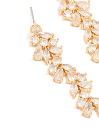 Gold Plated Cubic Zirconia Vine Drop Earrings - link has visual effect only