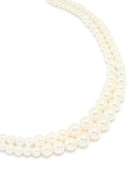 Gold Plated Pearl Layered Strand Necklace - link has visual effect only
