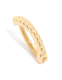 Gold Plated Titanium Twisted Half Hoop Belly Ring - link has visual effect only