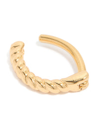 Gold Plated Titanium Twisted Half Hoop Belly Ring - link has visual effect only