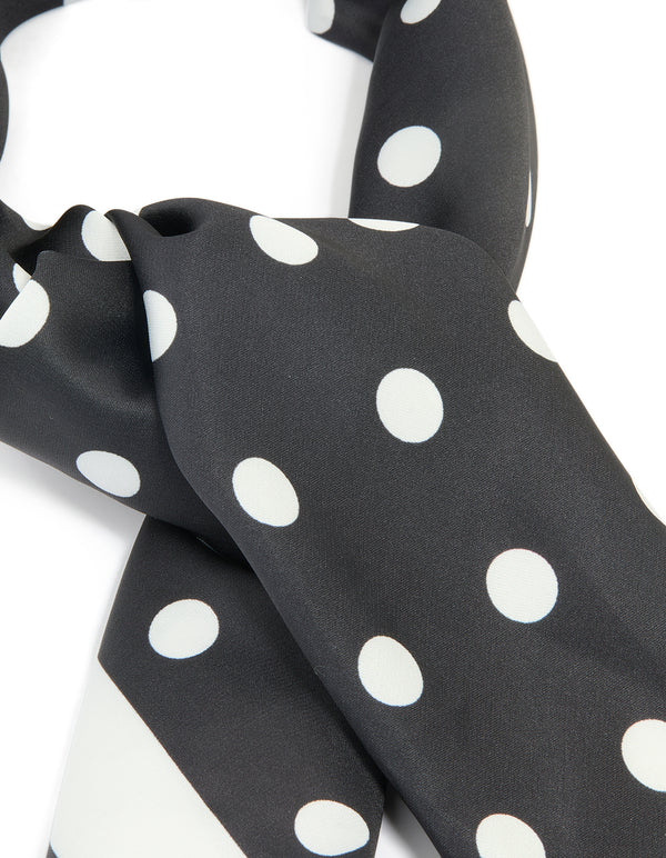 Black & White Polka Dot Fabric Scarf
