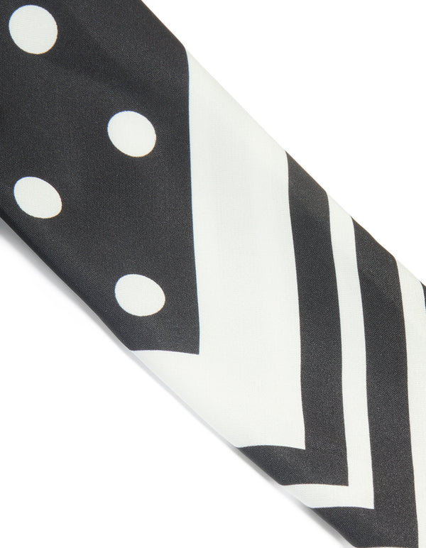 Black & White Polka Dot Fabric Scarf