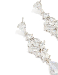 Silver Cubic Zirconia Large Butterfly Drop Earrings - link has visual effect only