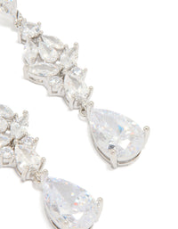 Silver Cubic Zirconia Large Butterfly Drop Earrings - link has visual effect only