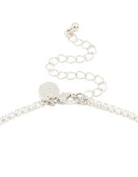 Silver Cubic Zirconia Statement Cluster Necklace - link has visual effect only