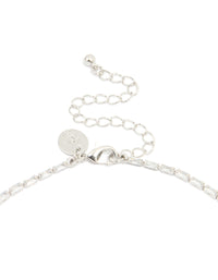 Silver Cubic Zirconia Statement Layered Chain Necklace - link has visual effect only