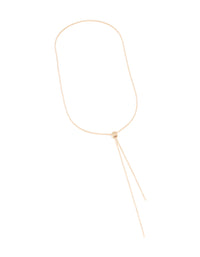 Gold Long Cubic Zirconia Lariat Necklace - link has visual effect only