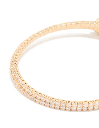 Gold Green Cubic Zirconia Wrap Around Wrist Cuff - link has visual effect only