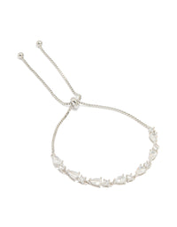 Silver Cubic Zirconia Marquise Toggle Bracelet - link has visual effect only