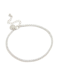Silver Cubic Zirconia Tennis Anklet - link has visual effect only