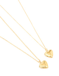 Waterproof Gold Plated Stainless Steel Heart Locket Necklaces 2-Pack - link has visual effect only