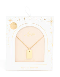 Waterproof Gold Plated Stainless Steel Large Rectangle Pendant Necklace - link has visual effect only