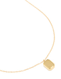 Waterproof Gold Plated Stainless Steel Round Rectangle Engravable Necklace - link has visual effect only