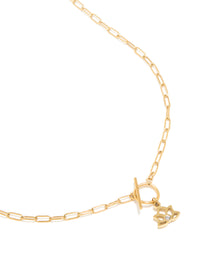 Waterproof Gold Plated Stainless Steel Lotus Flower T & O Necklace - link has visual effect only