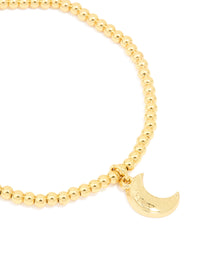 Waterproof Gold Plated Stainless Steel Moon Stretch Bracelet - link has visual effect only