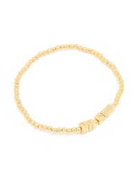 Waterproof Gold Plated Stainless Steel 'Te Amo' Stretch Bracelet - link has visual effect only