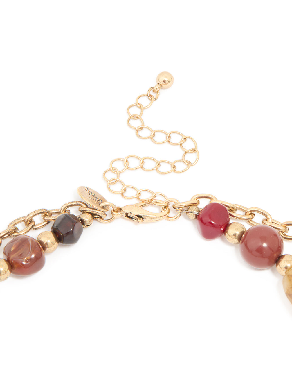 Acrylic Mixed Stone Beaded Double Row Necklace