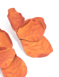 Orange Coated Metal Flower Petal Drop Earrings - link has visual effect only