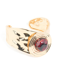 Gold Brown Stone Textured Wrist Cuff - link has visual effect only