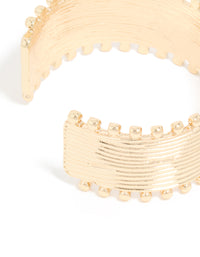 Gold Textured Ball Edge Wrist Cuff - link has visual effect only