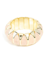 Gold Pink Marble Stone Stretch Bracelet - link has visual effect only